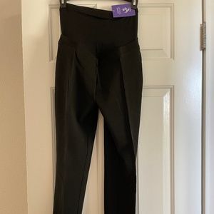 Slim Leg Black Maternity Pants – Over Bump